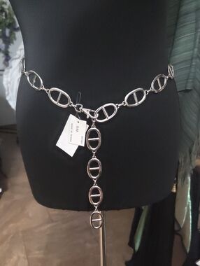 Michael Kors Silver Link Drop Chain Belt